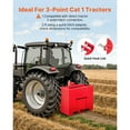 thumbnail image 2 of KFFKFF 3 Point Hitch Ballast Box, 3 Point Category 1 Tractor Ballast Box with 800lbs Load Limit, 2 Inch Hitch Receiver, Thickened Steel for 5 ft³ Spacious Loader Accessory with Sliding Door, Red, 2 of 9