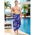 thumbnail image 3 of HAPPY BAY Men's Swim Trunk Swimsuits Sarong Pareo Beach Wrap One Size Palm,Blue-B711 Summer Vacation Aloha, 3 of 6