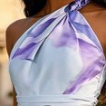 thumbnail image 3 of Zehjuhan Women's Flowy Sleeveless Maxi Dress with Ruching Tie Waist & A-Line Silhouette – Floral Print for Party & Vacation Light Blue，L, 3 of 6