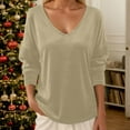 thumbnail image 2 of Hauts en Velours pour Femmes 2026 Mode Automne Hiver Manches Longues Col en V Rétro Décontracté T-Shirts pour Sortir, 2 of 4