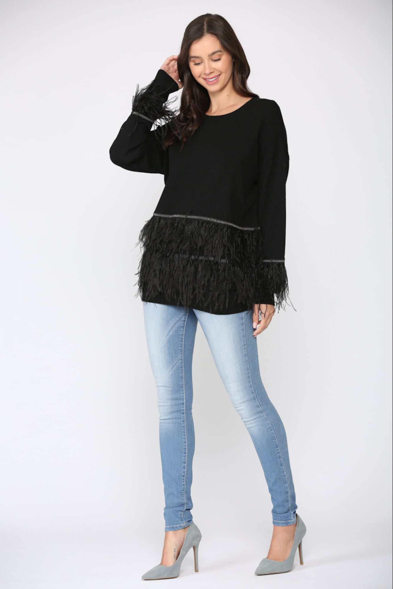DressBarn Women's Sally Ostrich Feather 
