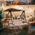 thumbnail image 4 of Porch Swing Cushion 40in, Waterproof Bench Cushion for Outdoor Furniture, 2-3 Seater Replacement Glider Cushion with Ties for Backyard and Garden（Summer 40"), 4 of 6