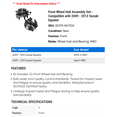 thumbnail image 2 of Front Wheel Hub Assembly Set - Compatible with 2009 - 2012 Suzuki Equator 2010 2011, 2 of 2