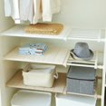thumbnail image 2 of White Expandable Cabinet Organizer Shelf - No-Drill Installation, Versatile for Kitchen, Bathroom, Dorm & Closet, Portable Plastic Storage Rack with Adjustable Length (53-90cm) and 30cm Width,, 2 of 6