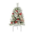 thumbnail image 4 of LmnLft Christmas Tree Pathway Porch Grounded Christmas Trees Pre-Light Battery Operated Outdoor Xmas Decor for Entrance Driveway, Yard, Garden, Red Berries, Pine Cones, 4 of 8