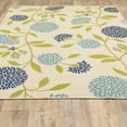 thumbnail image 4 of 2' X 4' Ivory Floral Stain Resistant Indoor Outdoor Area Rug, 4 of 10