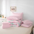 thumbnail image 6 of Manfei Cute Xmas Candy Cane 7-Piece Twin Bedding,Winter Holiday Bedding Comforter Set,Pink Reversible, 6 of 7
