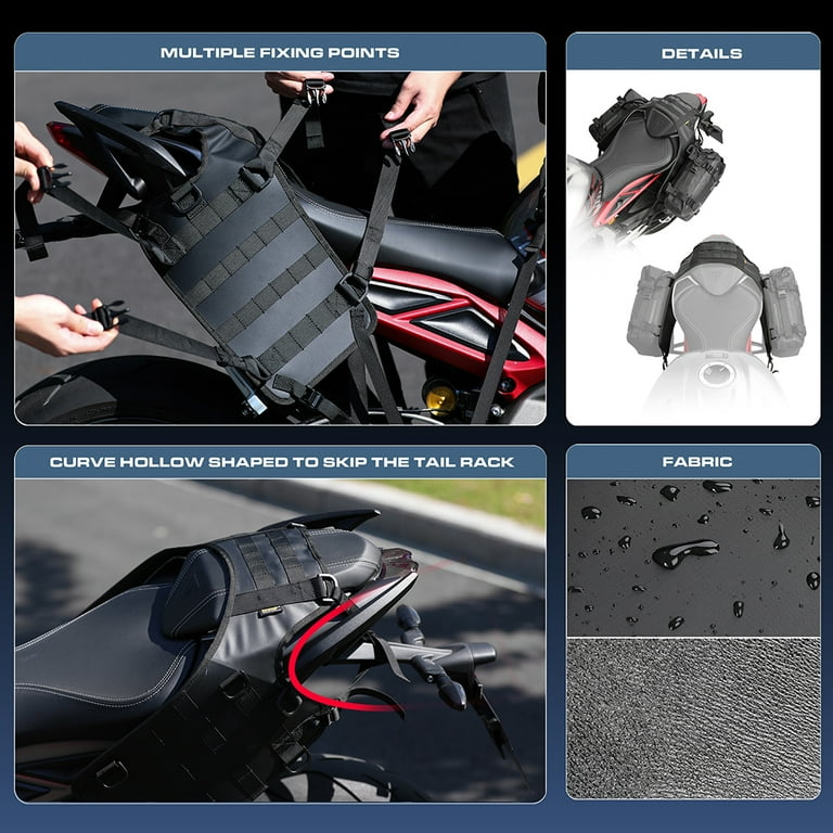 Rhinowalk Motorcycle Rearseat Side Bag Base Portable Motor Accessory Universal Motorcross Rear Side Bag Base Motor Tail Bag Saddle Walmart