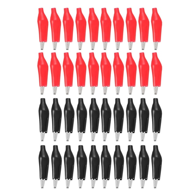 Unique Bargains Alligator Clips Clamps , Crocodile Alligator Jumper Electric Test Clips Helper with Protective Insulation Cover , 40pcs