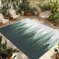 thumbnail image 2 of Outdoor Rug 5x7 ft Green Rustic Forest Waterproof Outdoor Patio Rug Mat Non Slip Outside Area Rugs Carpet for RV,Camping,Porch,Deck,Pool,Balconybackyard,Misty Pine Trees Silhouette, 2 of 9