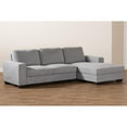 thumbnail image 6 of Baxton Studio Light Grey Fabric Upholstered Sectional Sofa with Right Facing Chaise, 6 of 8