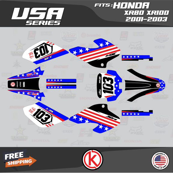 Kalair GFX Graphics Kit for Honda XR100 (2001-2003) Usa Series