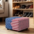 thumbnail image 4 of Xixirimido American Flag and Paws Pattern Ottoman Cover Rectangle Footrest Ottoman Slipcovers Footstool Cover Form Fit Stretch Ottomans Protective Cover for Living Room, Large, 4 of 7
