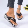 thumbnail image 7 of Women's Platform Wedge Flip-Flop Slip-On Summer Beach Comfortable Low Top Walking Shoes Outdoor Party Travel Fashion Slide Sandals, 7 of 7