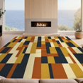 thumbnail image 2 of Design&I 6'x9' Washable Area Rug Oversized Skid-Resistant Patchwork Mid Century Stripe Motif Rectangle Large Geometric for Living Room, Family Indoor, 2 of 7