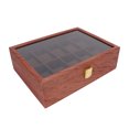 thumbnail image 3 of 10 Slots Watch Dislpay Box Soft Pillow Watch Organizer Watch Storage Case with Glass Lid, 3 of 14