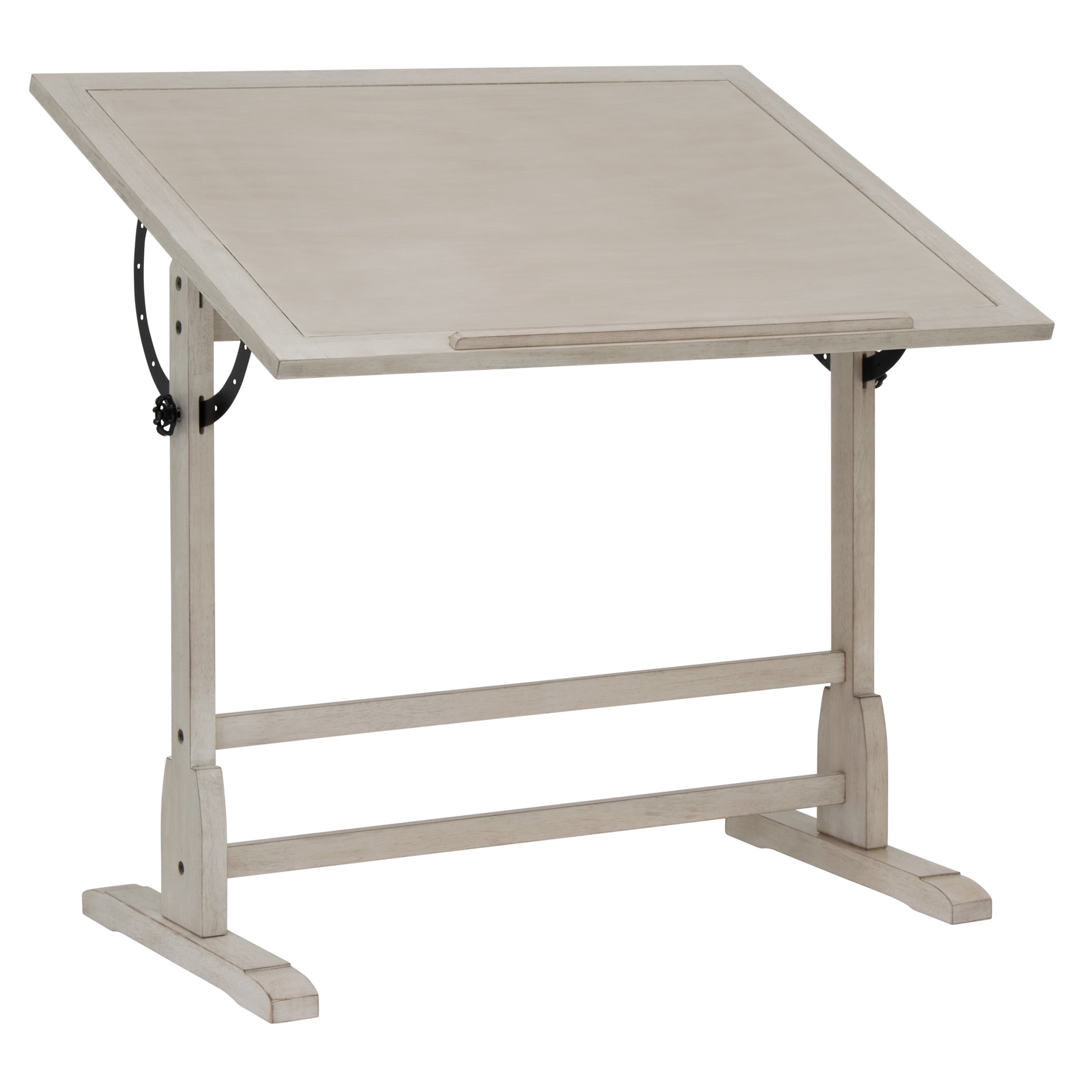 Vintage Solid Wood White Drawing/Drafting Table with 42
