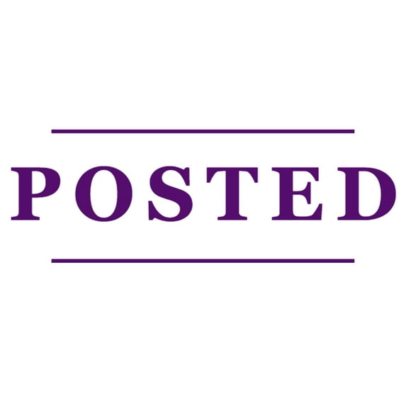 Printtoo Posted Self Inking Rubber Stamp Pre-Inked Office Stamp- Home Office Business Stationery, 47 x 20 mm Purple