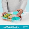 thumbnail image 3 of Sistema® Bento Create To Go™ Caja Bento con contenedor de almacenamiento de alimentos para 6 tazas con tapa y divisores, paquete de 2, verde menta, 3 of 5