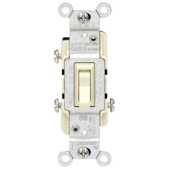 Leviton 2653-2I 15 Amp 3-Way Toggle Switch Residential - Ivory