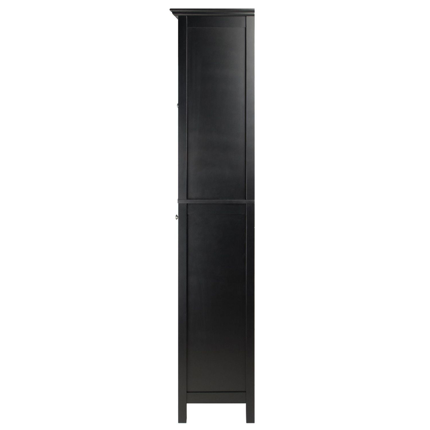 Winsome Burgundy Wine Cabinet 15-Bottle, Glass Door, Black Finish