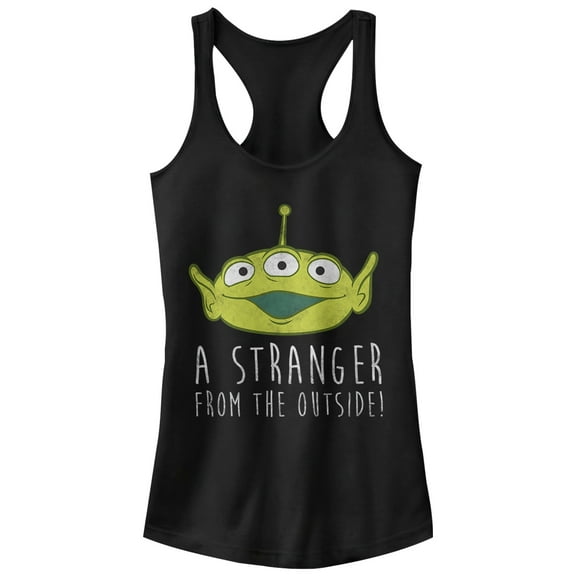 Junior's Toy Story Squeeze Alien Stranger from Outside Racerback Tank Top Black Small
