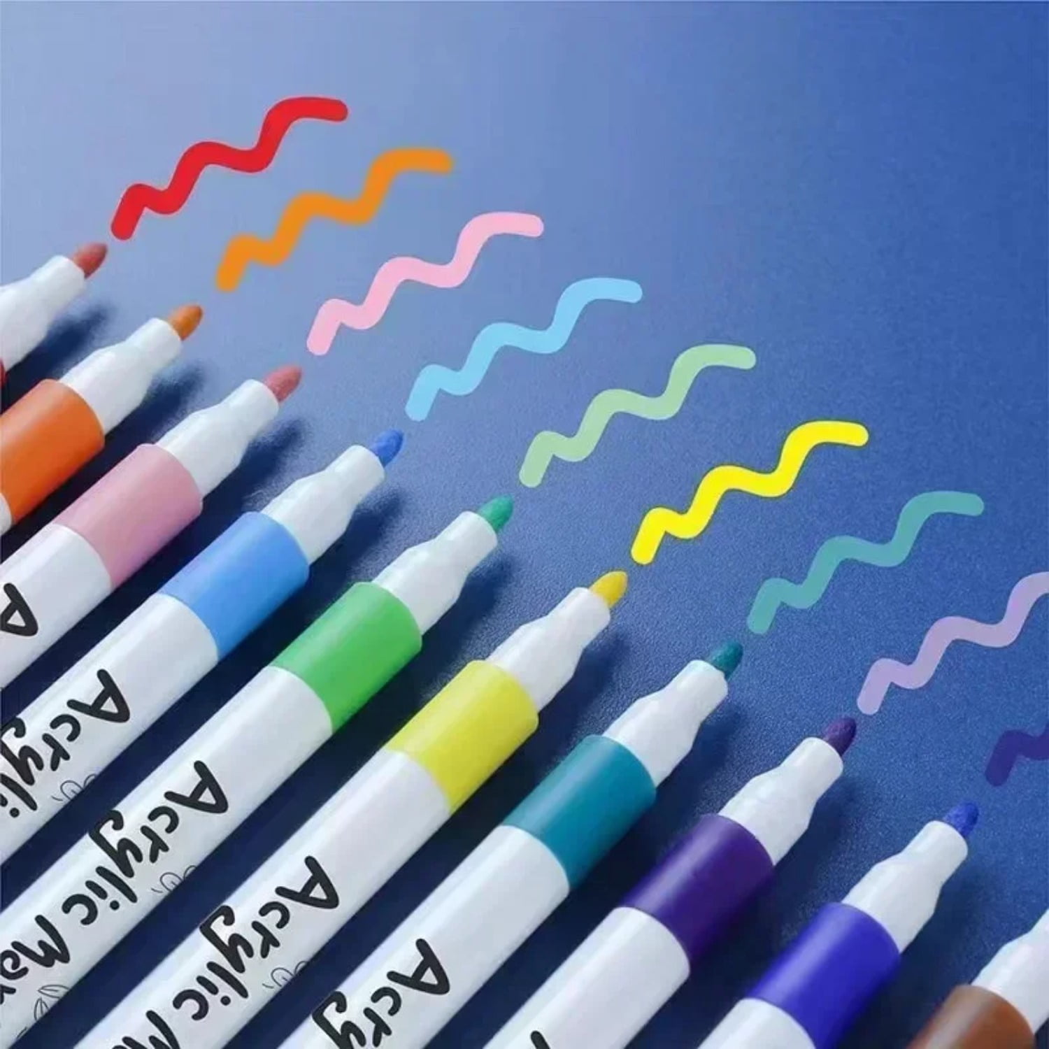 12-80 Colors Acrylic Markers Pen Set Paint Art Marker Soft Tip Pen for Adults Stone Paint Ceramic Glass Wood Fabric Painting