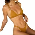 thumbnail image 2 of UTSJKR Thong Bikini Sets for Women - String Micro Bikinis Flattering 2 Piece Swimsuit Halter Triangle Brazilian Bathing Suit Yellow XL, 2 of 6
