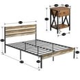 thumbnail image 4 of VECELO 3-piece Bedroom Set Include Queen Bed Frame with 2 Nightstands, Slate&Brown, 4 of 9