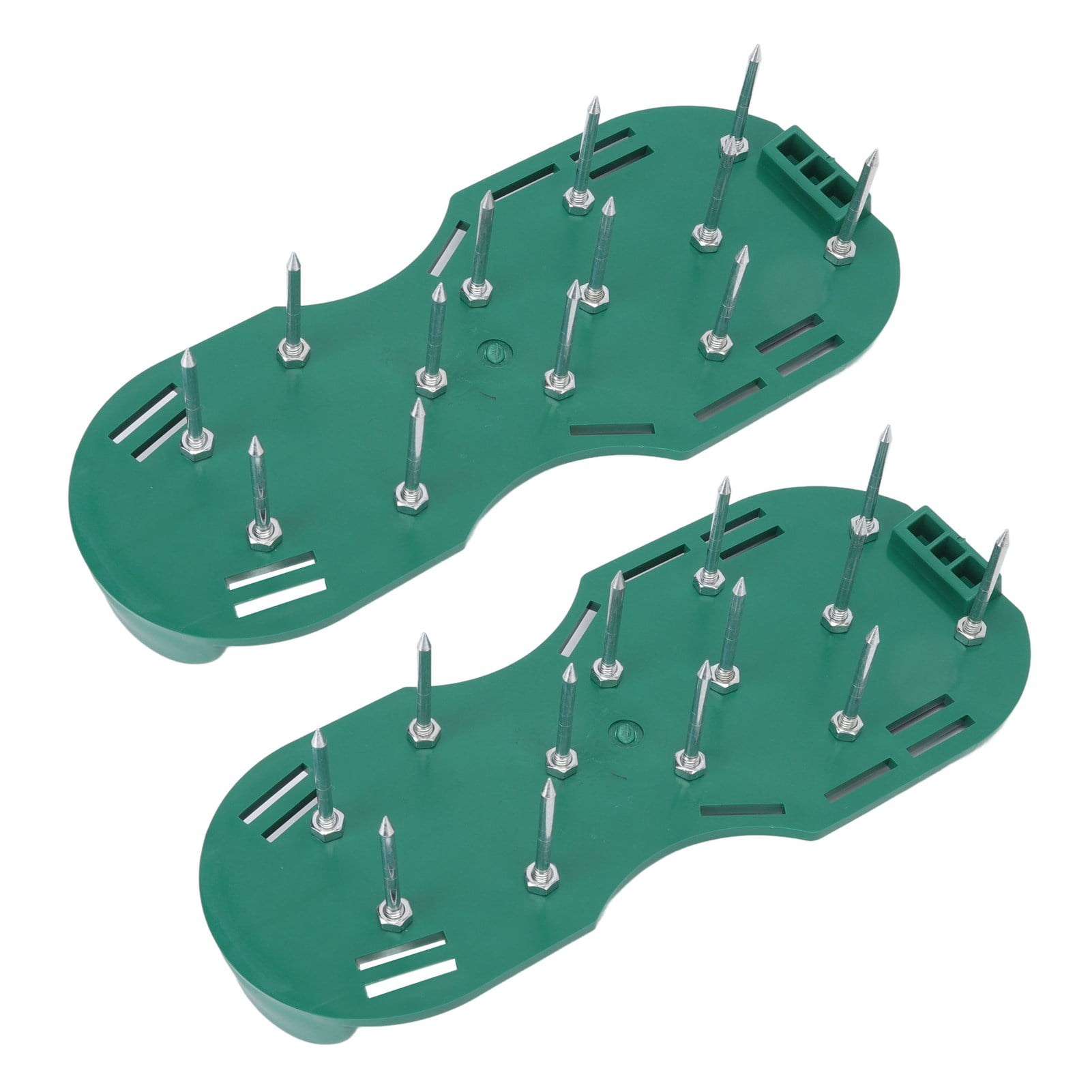 Yajisi Manual Lawn Aerator Shoes 11.6 Inches / 29.5 CM Walking Scarifier Grass Spike Sandals With Heavy Duty Metal Buckle Straps For Yard Gardening Soil Aeration And Turf Revitalization Green