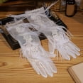 thumbnail image 3 of JZROCKER Lady Evening Dinner Gloves Feathered Elegant Full Finger White Gloves 1920s Women Lacy Gloves Bridal Wedding Gloves, 3 of 9