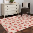 thumbnail image 3 of Area Rugs 2.7'x5', Red Floral Carpet for Living Room Bedroom Dining Room, Valentine's Day Roses Flowers Vintage Beige Throw Kitchen Rugs Non Slip Washable Rectangle Indoor Outdoor Rugs, 3 of 8