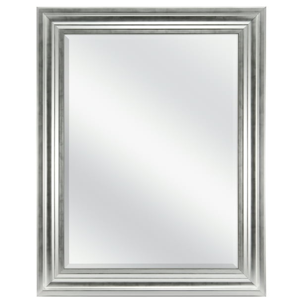 Mainstays Bevelled Wall Mirror 23 X 29 Silver Finish Com Mainstays Bevelled Wall Mirror 23 X, How To Hang Mainstays Beveled Mirror