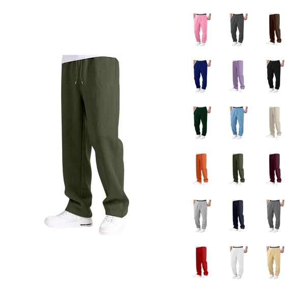 Sweatpants for Men 2025 Comfortable Drawstring Elastic Waist Loose Wide Leg Casual Pants Trousers