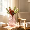 thumbnail image 6 of MYUNNIL Pinecone Shaped Glass Vase, 6" Conical Transparent Embossed Glass Flower Vase, Fall Farmhouse Floral Accessory for Home Mantel Table Office Shelf Decor, Pink, 6 of 7