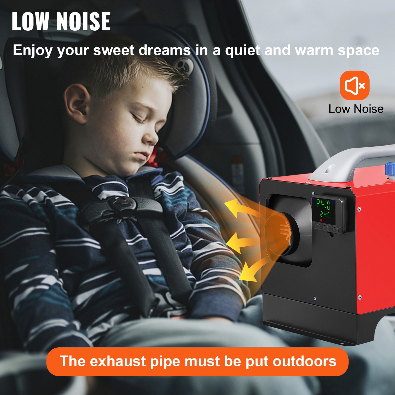 KFFKFF Diesel Air Heater Combo, 8KW 12V Unit, Quick Warm-up, Includes Black LCD & Remote for Easy Control in RVs, Trucks, Boats, Buses, Trailers & Motorhomes