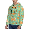 thumbnail image 3 of Lsque Cute Shiba And Pumpkins Pattern Casual Men's Hoodie,Hooded Sweatshirt with Kangaroo Pocket,Pullover Hoodie-Medium, 3 of 7