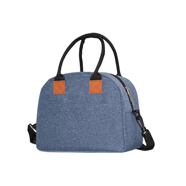 Bolsa de almuerzo aislante, lonchera impermeable para viajes y acampadas. Azul oscuro
