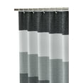 thumbnail image 5 of Waffle Weave Ombre Stripe Fabric Shower Curtain with 12 hooks, Black,72" W x 72" H, 5 of 9