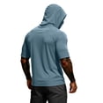 thumbnail image 6 of Mens Sun Protection Hoodie UPF 50+ Short Sleeve Sun Shirts Lightweight Quick Dry Rash Guard with Mask Fishing Shirts, L, 6 of 10