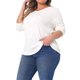 thumbnail image 4 of Suéteres de punto delgados de otoño e invierno para mujer de tallas grandes Agnes Orinda, cómodos y a la moda, 1X blanco, 4 of 6