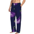 thumbnail image 2 of Junzan Men'S Pajama Pants Eggplant Sleepwear Pants Pj Bottoms Drawstring And Pockets, 2 of 9