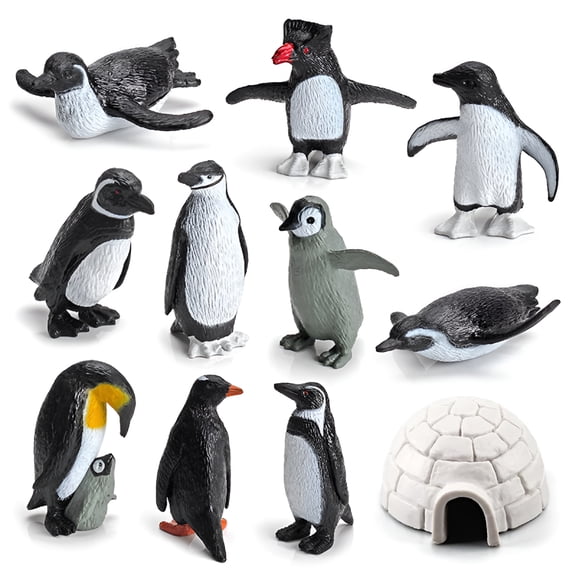 LAMIRO 11Pcs/Set Plastic Penguin Figurines, Cute Ocean Animal Penguin Figure Model Toys for Kids Children – Realistic & Detailed