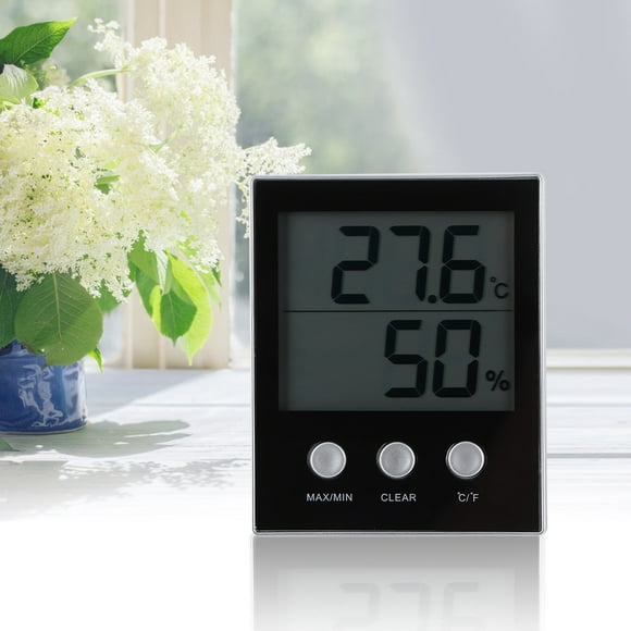 Humidity Gauge, Black Household Celsius / Fahrenheit Temperature Humidity Meter, for Greenhouse Humidity Meter Temperature Meter Home