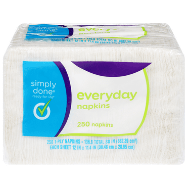 Simply Done Everyday Paper Napkins, 250 Count (Pack of 2) – Soft, Absorbent, Disposable Napkins for Meals & Entertaining