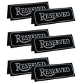 thumbnail image 1 of Acrylic Reserved Table Place Cards – Black V-Shaped Triangular Signs for Restaurants, Weddings, Birthdays, Events – Elegant Buffet Seating Card Holders – Set of 6 – Size: 20x7cm, 1 of 8