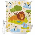 thumbnail image 2 of Cute Lion Waterproof Fabric Shower Curtain, Funny Animal Cartoon Modern Waterproof Fabric Shower Curtain for Bathroom Curtains Bathtubs Hotel Washable Shower Curtains with 12 Hooks Long 72x78in, 2 of 8