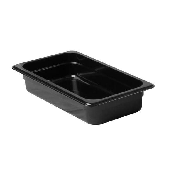 Excellante Third size 2 1/2" deep polycarbonate food pan, black, NSF certified, comes in each