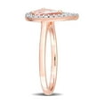 thumbnail image 3 of 1 1/7 Carat (Ctw) Morganite and White Topaz Halo Ring in Rose Plated Sterling Silver for Women, 3 of 5