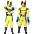 thumbnail image 2 of Disfraz de superhéroe para niños, disfraz de Halloween, ropa de Wolverine, disfraz de cosplay con división de siamés Afortunado Sencillez, 2 of 2